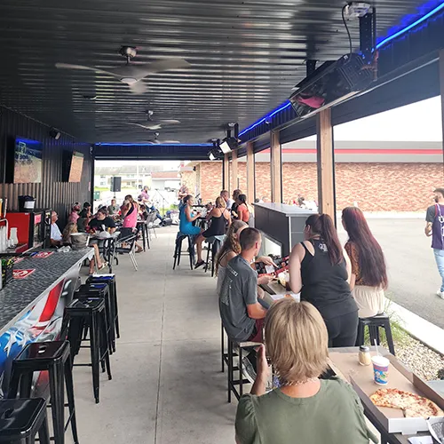 hang out in our outdoor patio