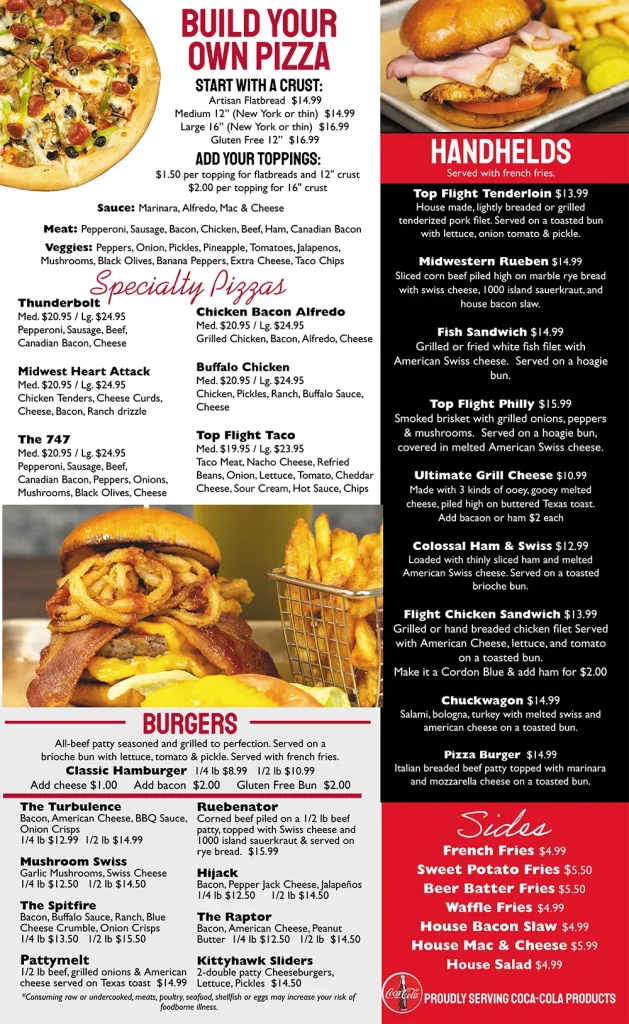Top Flight Grille food menu