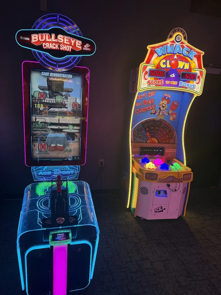 Bullseye arcade game at Top Flight Grille